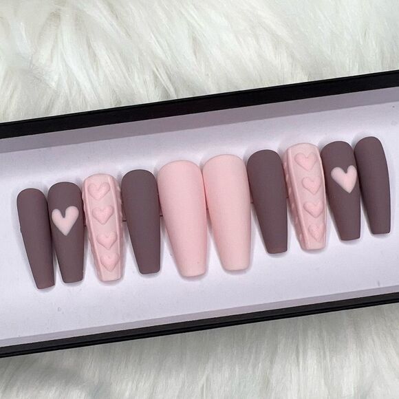 Pink & Purple Sweater 💘 Custom Press On Nails | High Quality Nails | Handmade - Picture 2 of 12